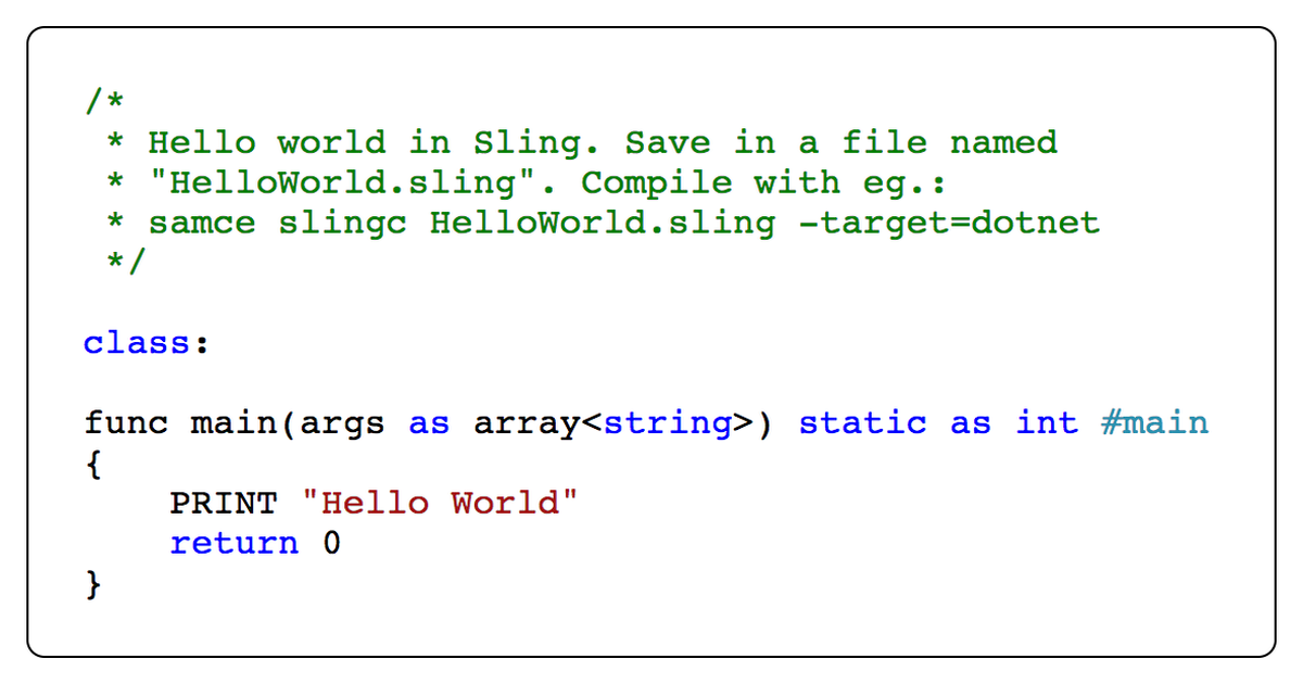 Introducing the Sling Programming Language | Markku Kero